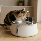 Kat drinkt uit de witte KatSpout 2.0